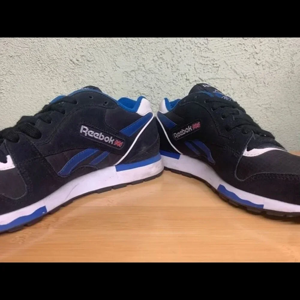 Size 10 - Reebok Lifestyle GL‎ 6000 V47346 Mens Black Trust Blue Sneaker Shoes